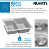 Ruvati 33"x22" Drop-in Topmount Kitchen Sink 16 Gauge SS 60/40 Double Bowl RVM5166